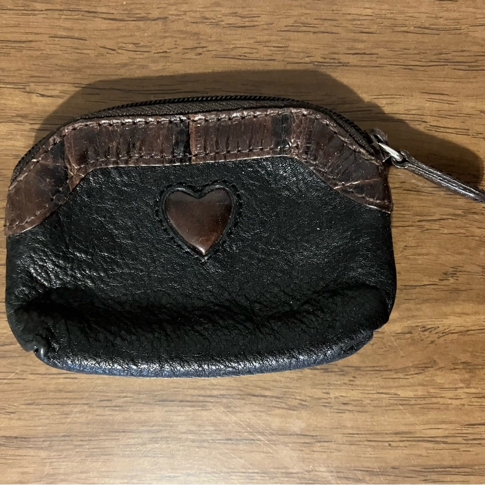 Brighton Black and Brown Heart Coin Purse